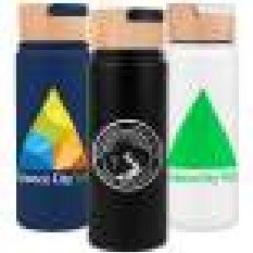 20 oz Vacuum-Sealed Stainless Water Bottle with Bamboo Lid