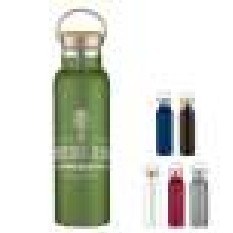 21 oz Full Laser Tipton Stainless Steel Bottle With Bamboo Lid