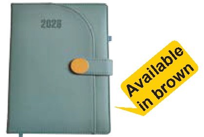 Zaine Diary with Closure, Green or Brown (Regular)