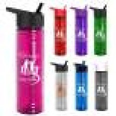 24 oz Slim Fit Water Bottle with Flip Straw Lid