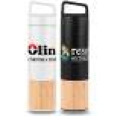 20 oz Bamboo-Wrapped Insulated Water Bottle With Handle & Powder-Coating